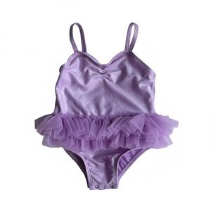 George | Shiny Lavender Baby Girl Swimsuit with Tulle Accents